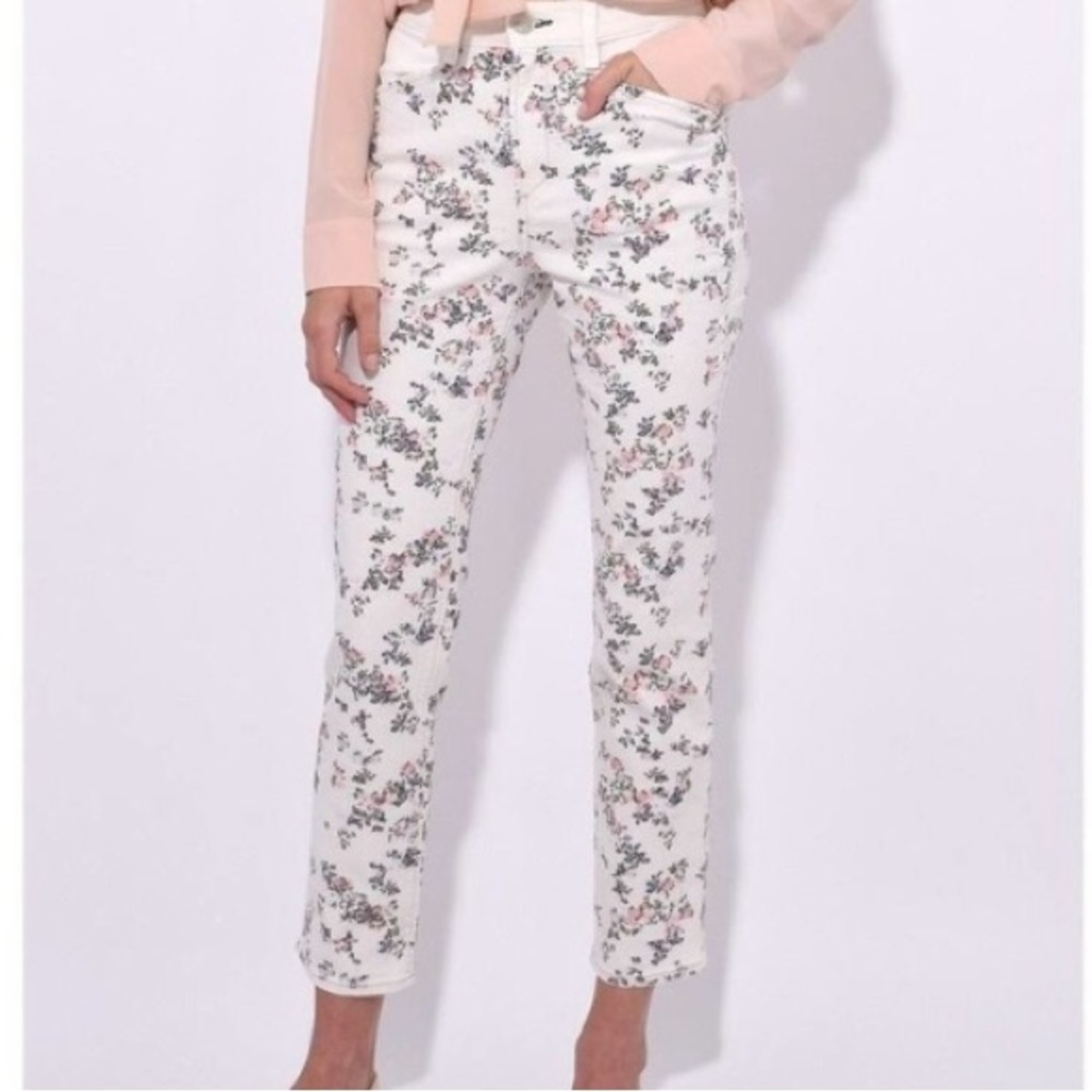 Rag & Bone  White Floral Jeans
